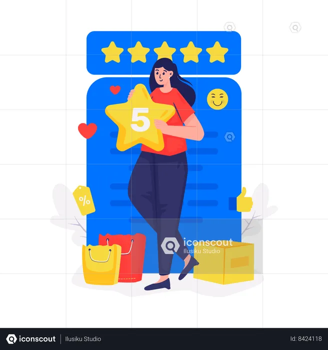 Client giving shopping feedback  Illustration