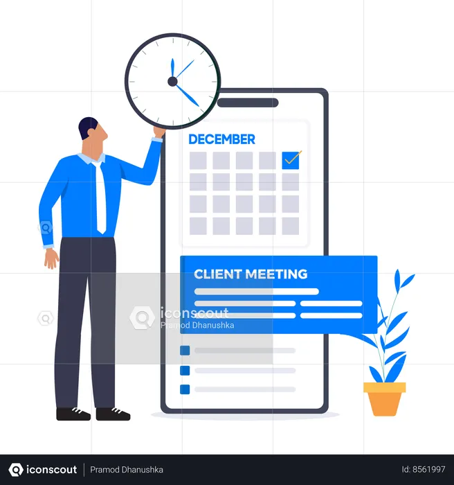 Client Schedule Meeting  Illustration