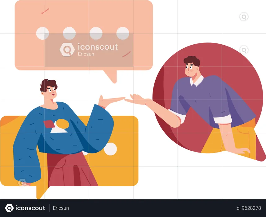 Interaction de soutien avec les clients  Illustration