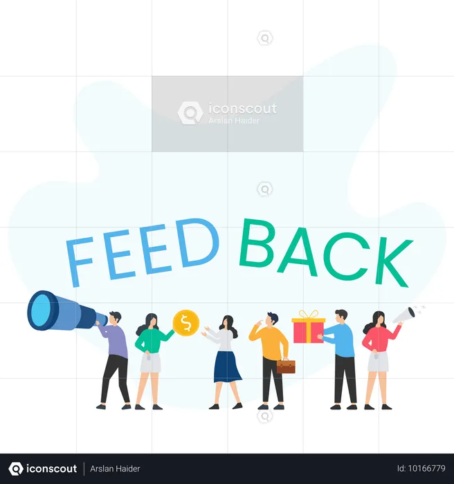 Cliente dando feedback  Ilustração