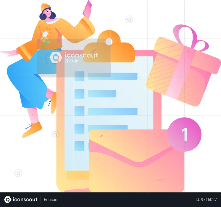 El cliente completa el formulario de encuesta  Ilustración