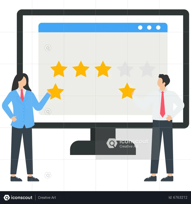 Clients choosing satisfaction rating  Illustration