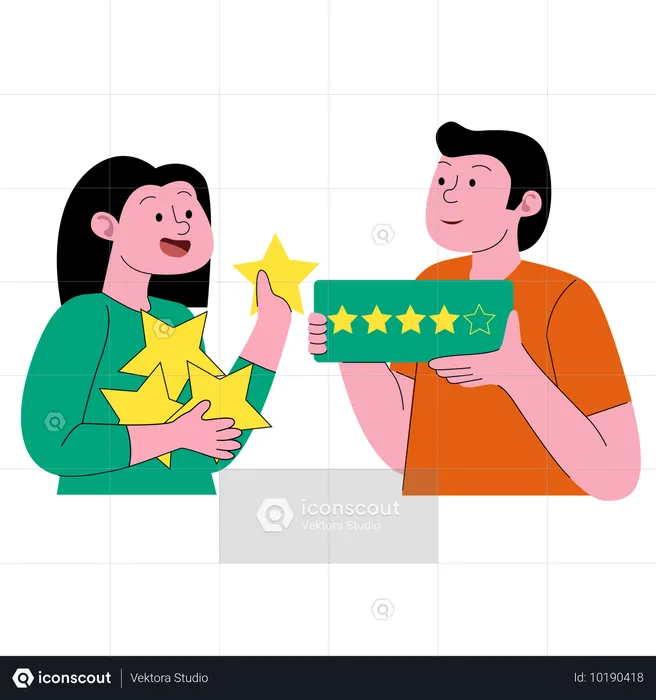 Clients Sharing Star Ratings  Illustration