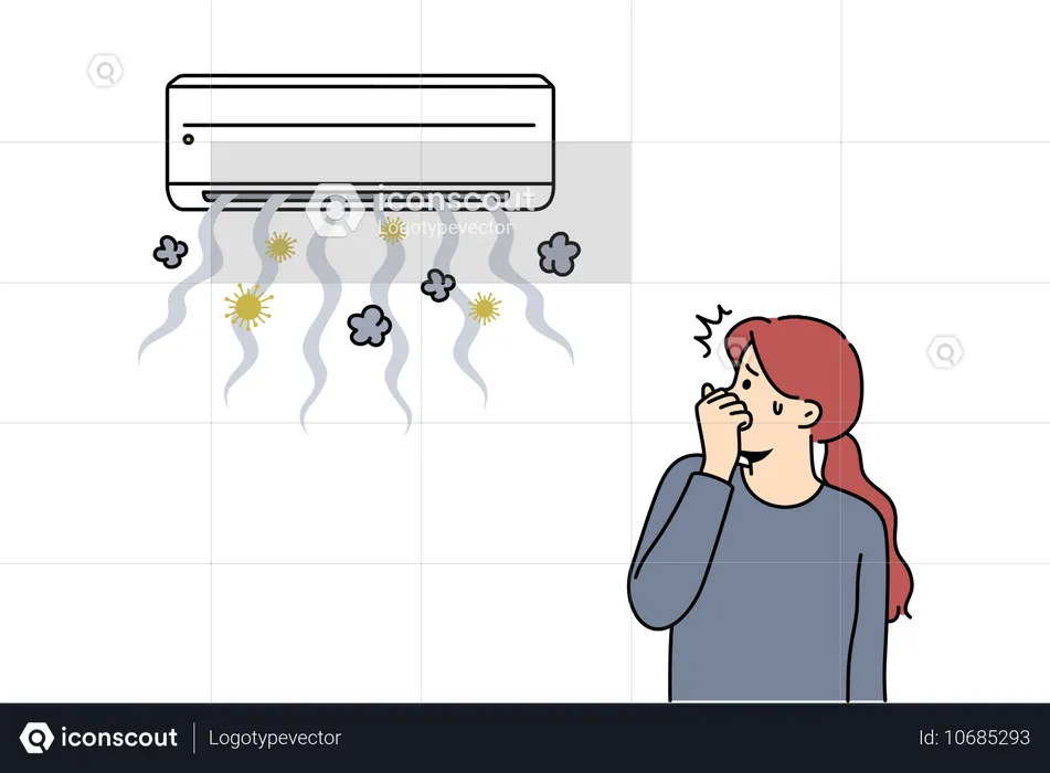 Un climatiseur en panne propage des germes  Illustration