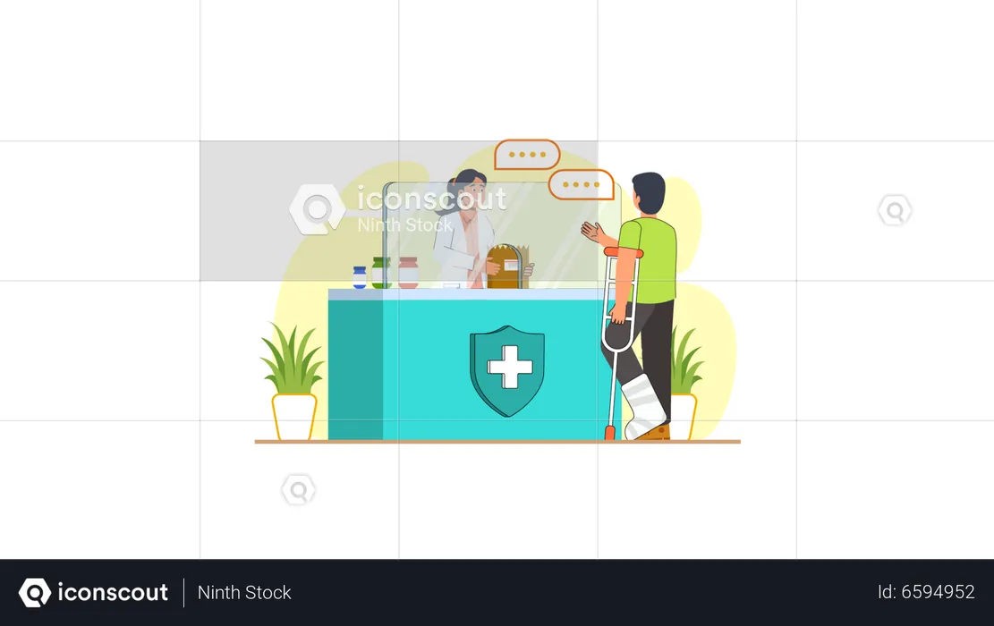 Clinic reception  Illustration