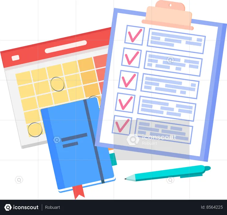 Clipboard with checklist  Illustration