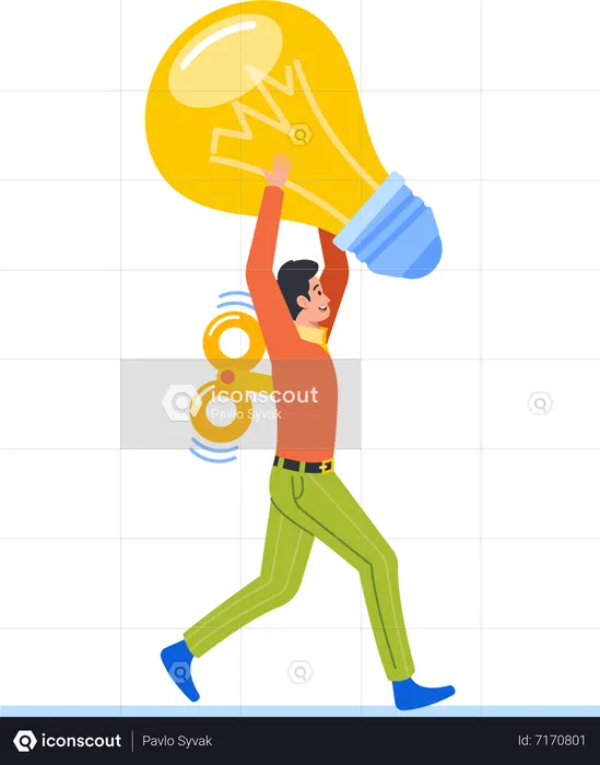 Best Clockwork Toy Business Employee Carrying Huge Light Bulb