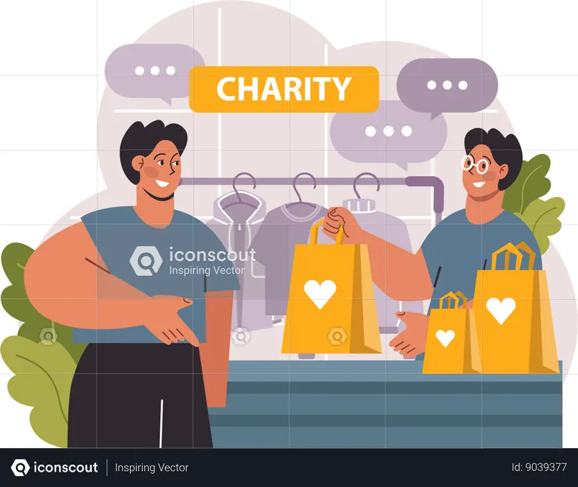 Clothes donation to poor  Illustration