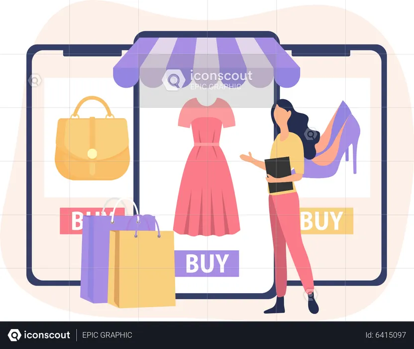 Clothes shopping  Illustration