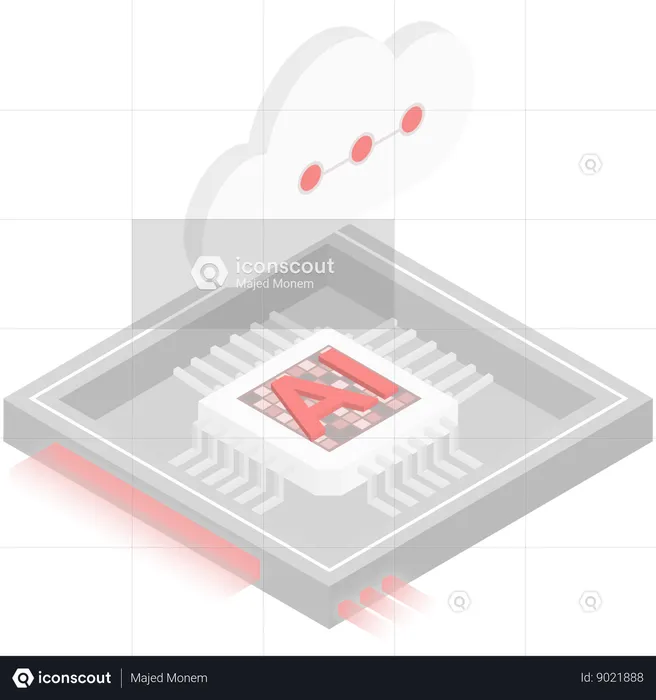Cloud Ai Chip Design  Illustration