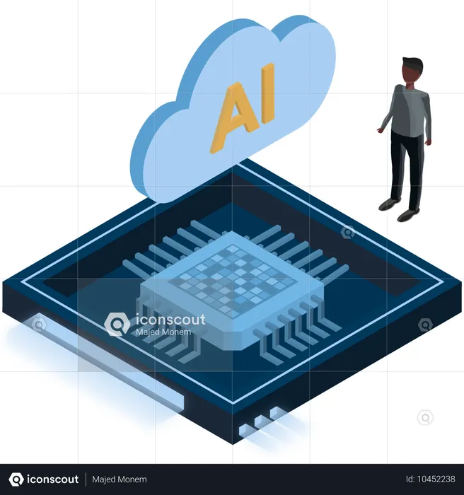 クラウド AI チップ設計  イラスト