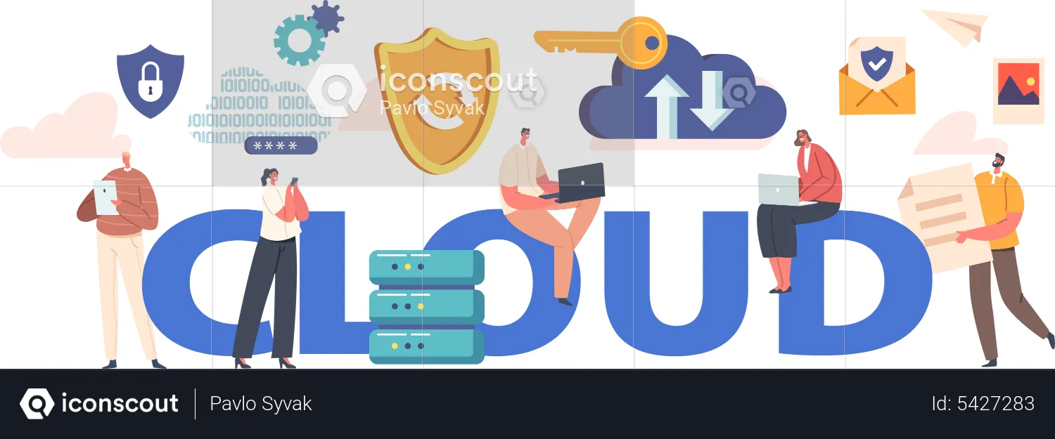 Cloud backup service  Illustration