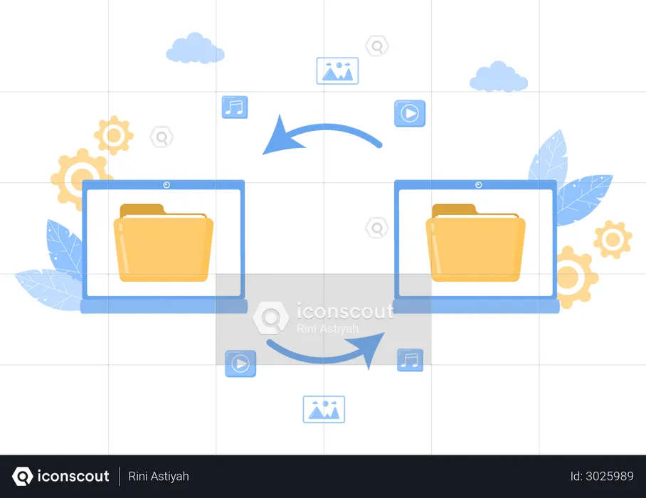 Cloud Backup Storage  Illustration