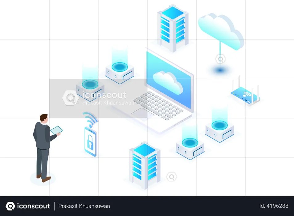 Cloud based computing  Illustration