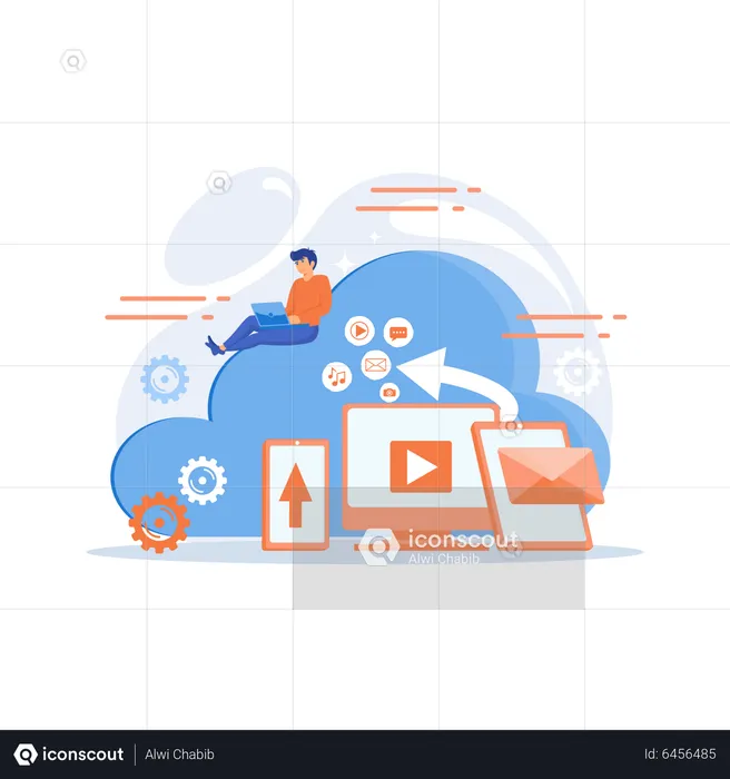 Cloud based engine  Illustration