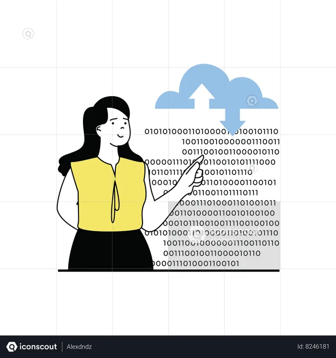 Cloud binary  Illustration