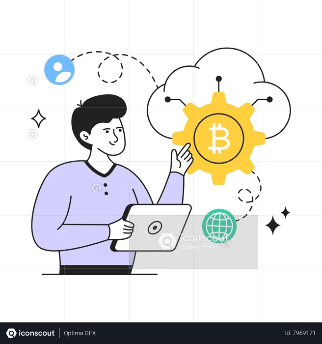 Cloud Bitcoin Management  Illustration