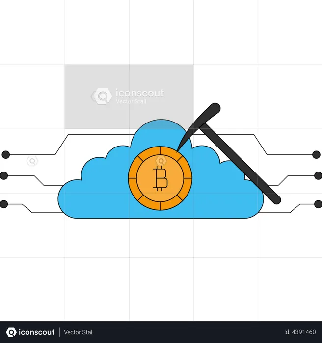 Cloud Bitcoin mining  Illustration