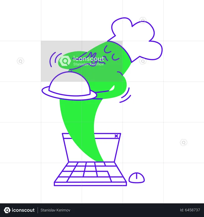 Cloud chef fulfill online order  Illustration