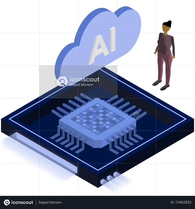 클라우드 칩 디자인  일러스트레이션