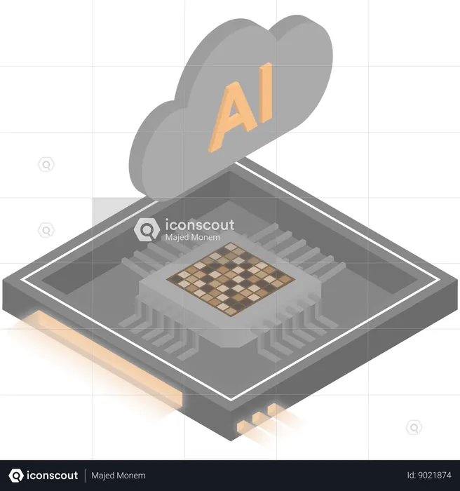 Cloud Computing Processor  Illustration