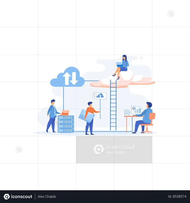 Cloud Computing Service  Illustration