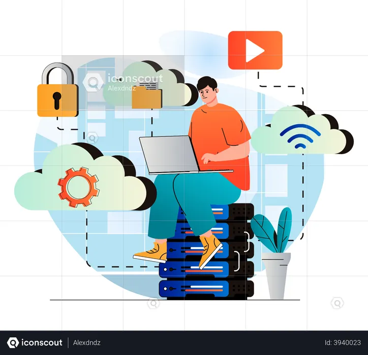 Cloud computing Service  Illustration