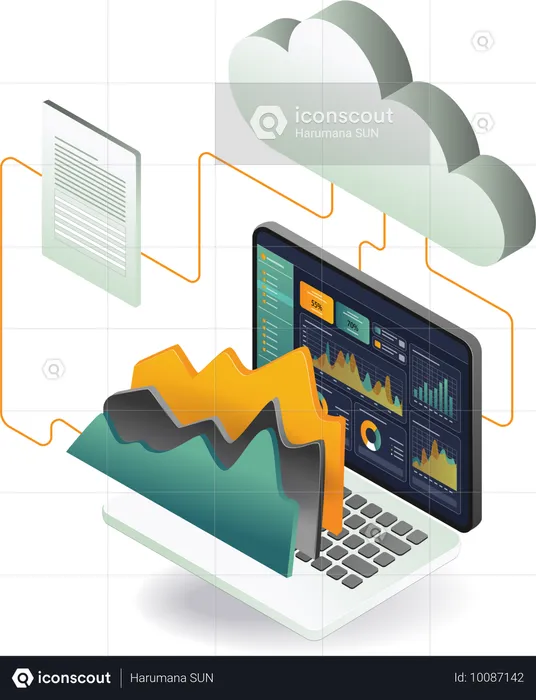 Cloud data analysis  Illustration