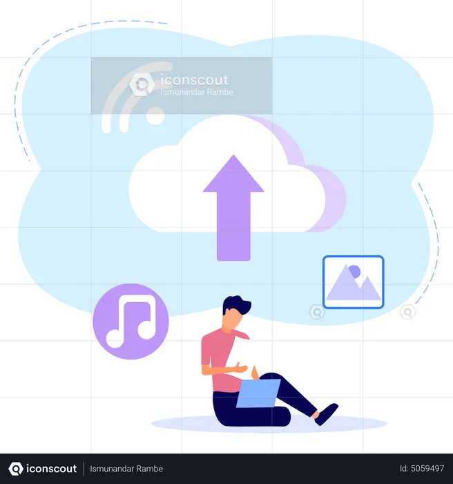 Cloud Data Backup  Illustration