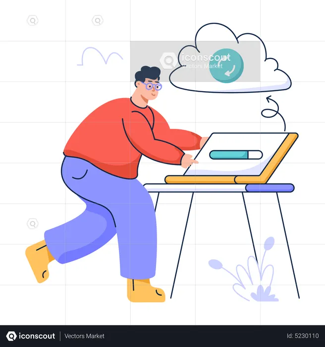 Cloud data backup  Illustration