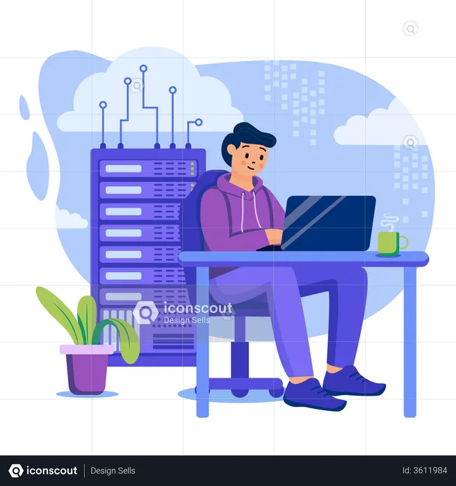 Cloud data center  Illustration