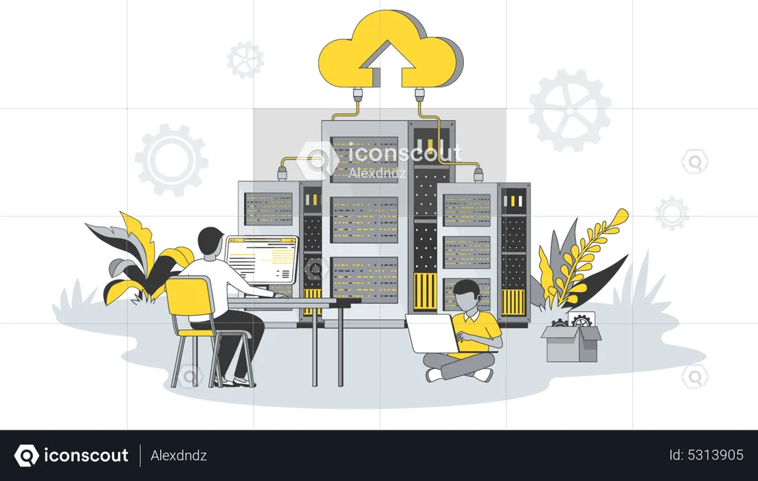 Cloud Data center  Illustration