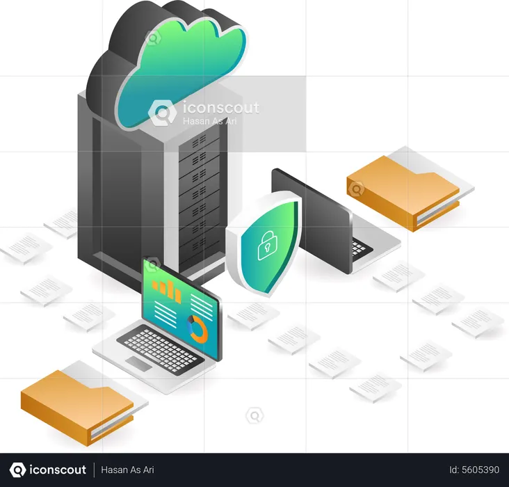 Cloud data delivery security  Illustration
