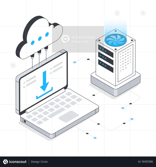 Cloud Data Downloading  Illustration