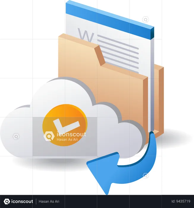 Cloud data folder computer technology  Illustration