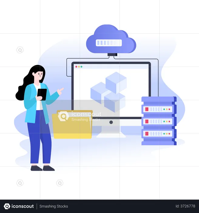 Cloud data hosting  Illustration