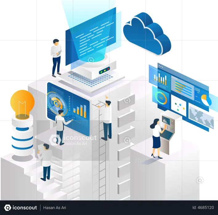 Cloud data management  Illustration