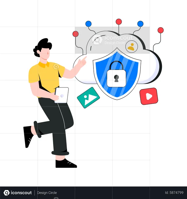 Cloud data protection  Illustration