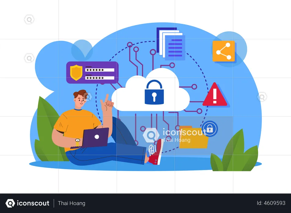 Cloud data security  Illustration