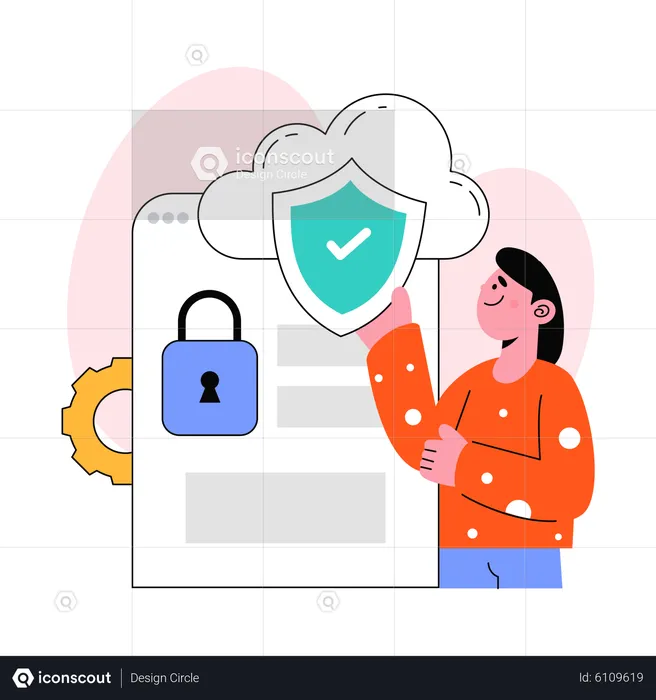 Cloud data security  Illustration