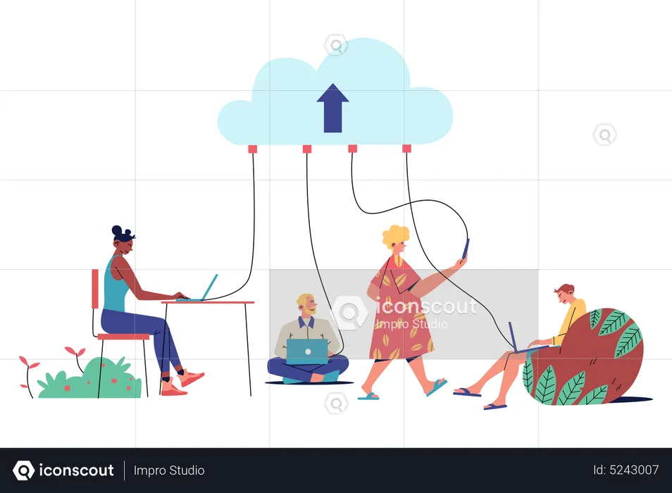 Cloud data sharing  Illustration