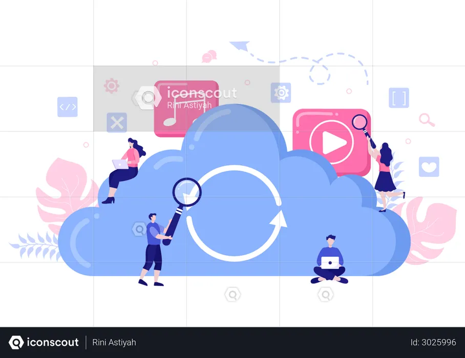 Cloud data storage  Illustration