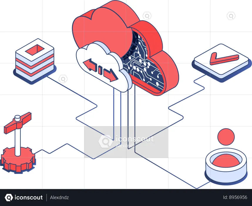 Cloud data storage  Illustration