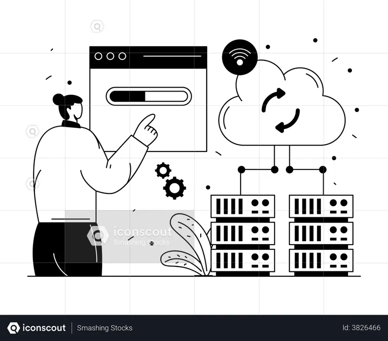 Cloud data sync  Illustration