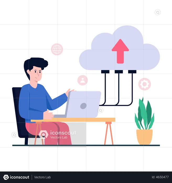 Cloud Data Upload  Illustration