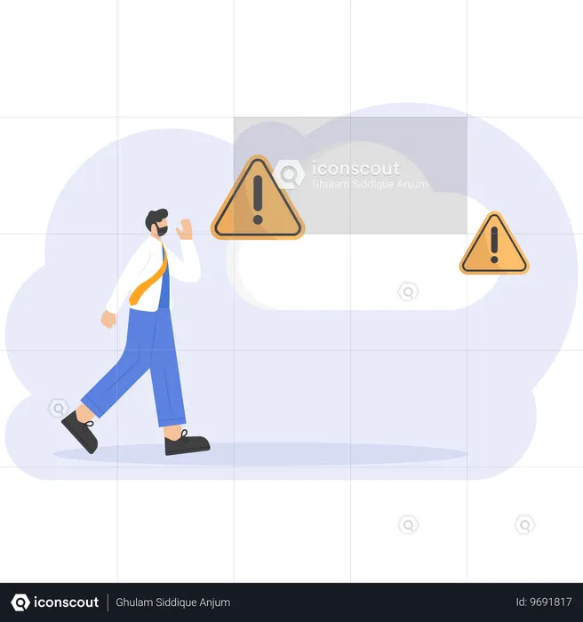 Cloud database error  Illustration