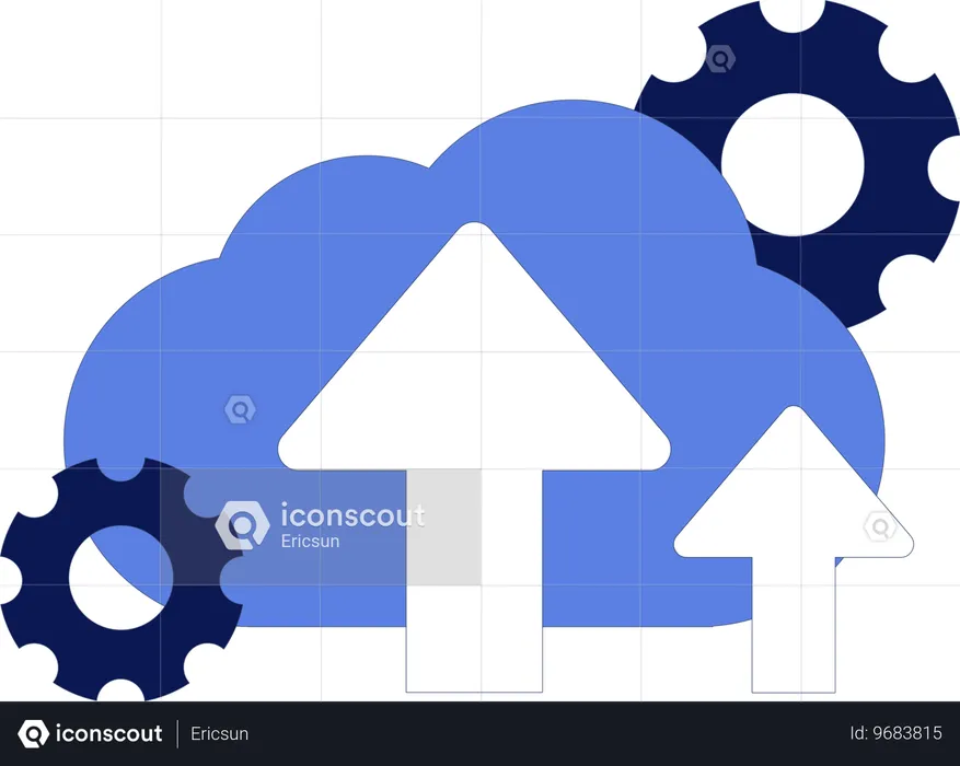 Cloud-Daten hochgeladen  Illustration