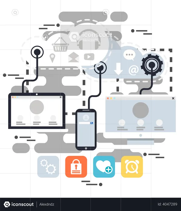 Cloud-Datenfreigabe  Illustration