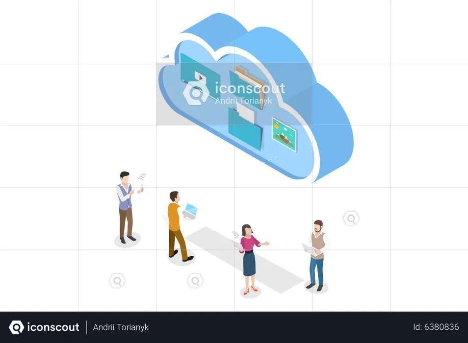 Cloud-Datenfreigabe  Illustration