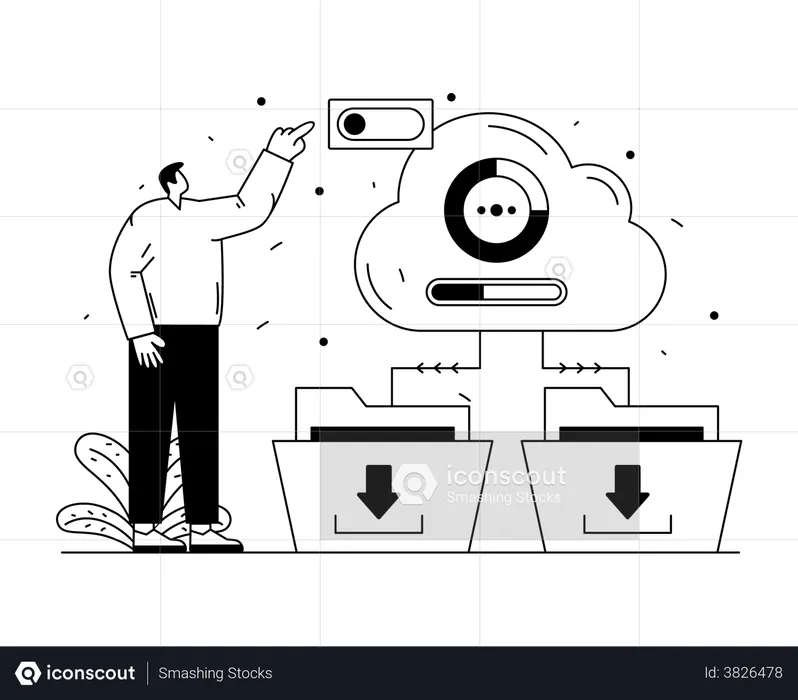Cloud downloading  Illustration